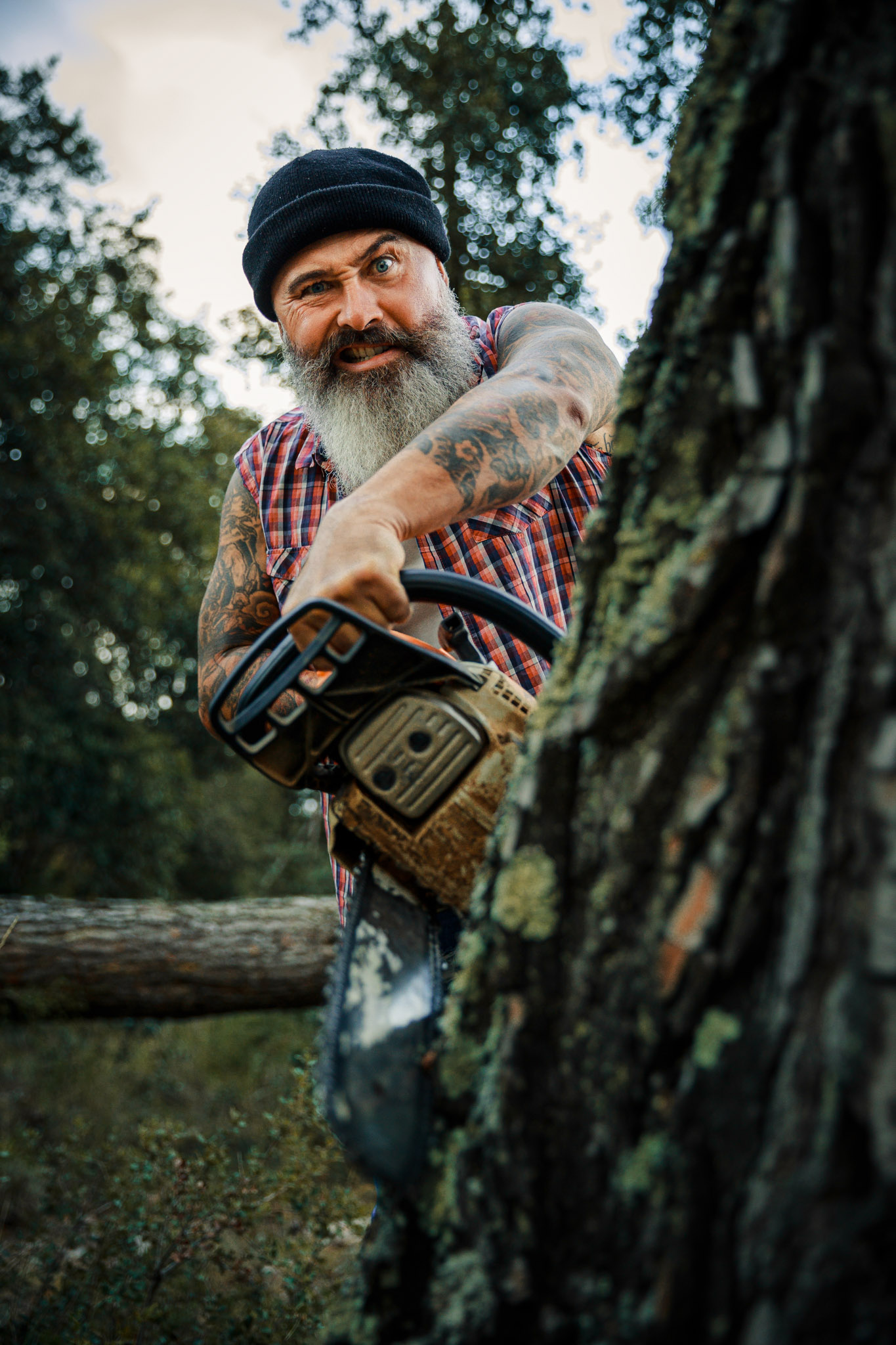 photographe, Marseille, AK production, bûcheron, portrait, publicitaire, Stihl, Patrick