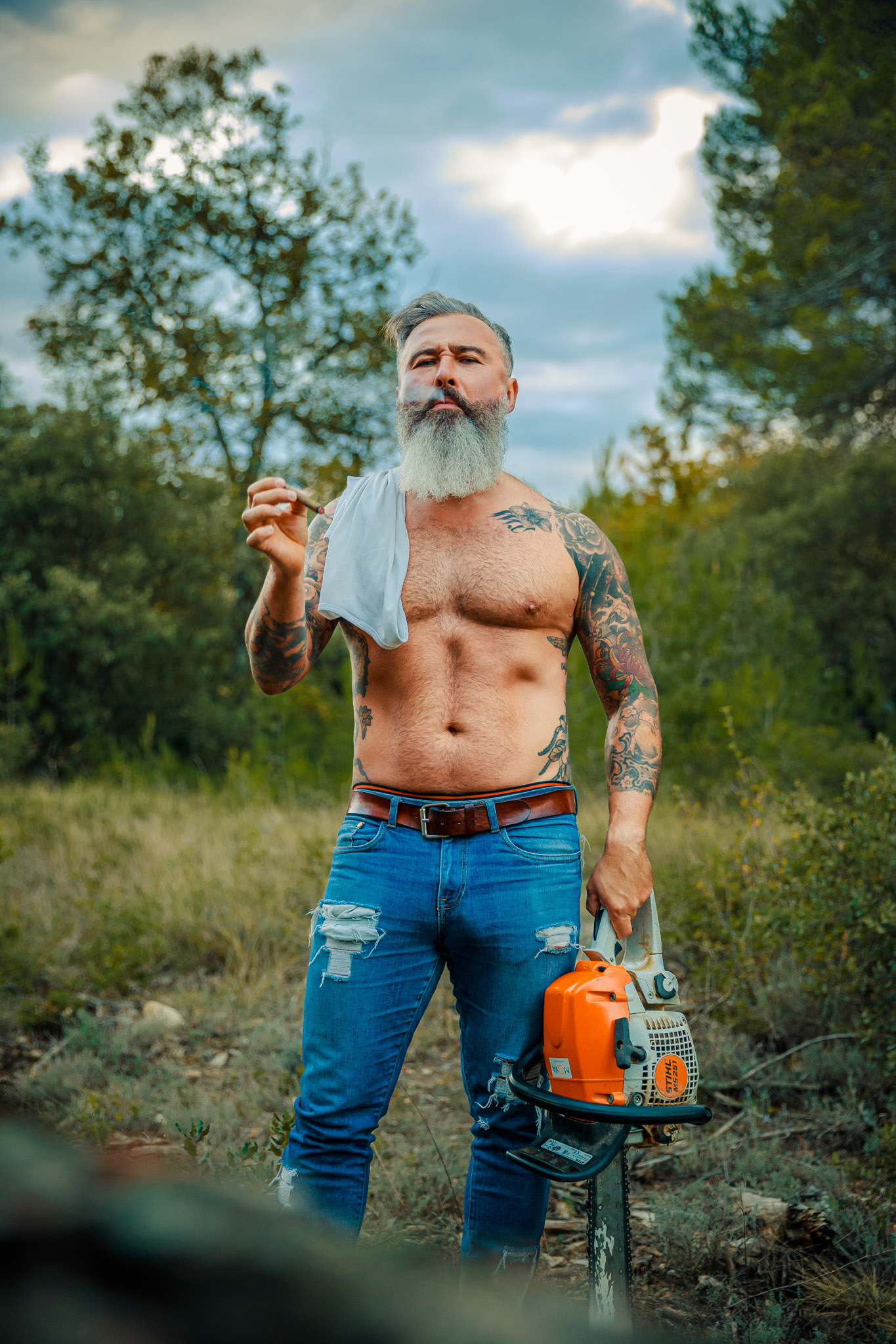 photographe, Marseille, AK production, bûcheron, portrait, publicitaire, Stihl, Patrick